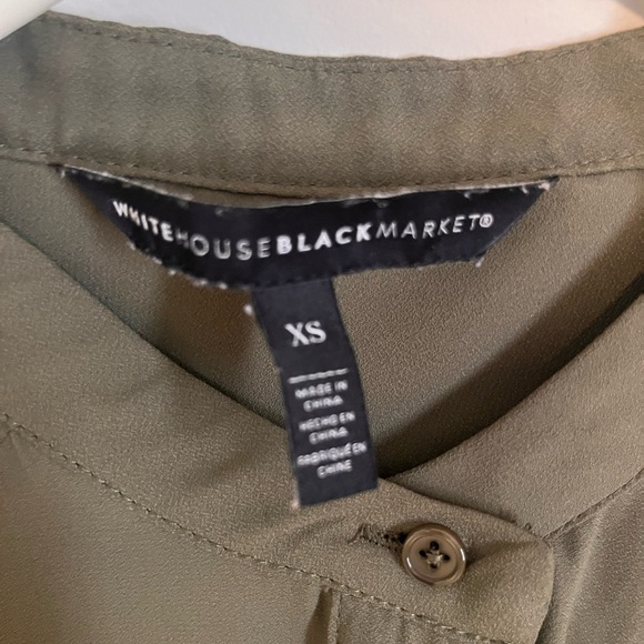 Banana Republic Olive Green Utility Blouse Women’s XS Long Sleeve Pocket Top - Picture 6 of 8